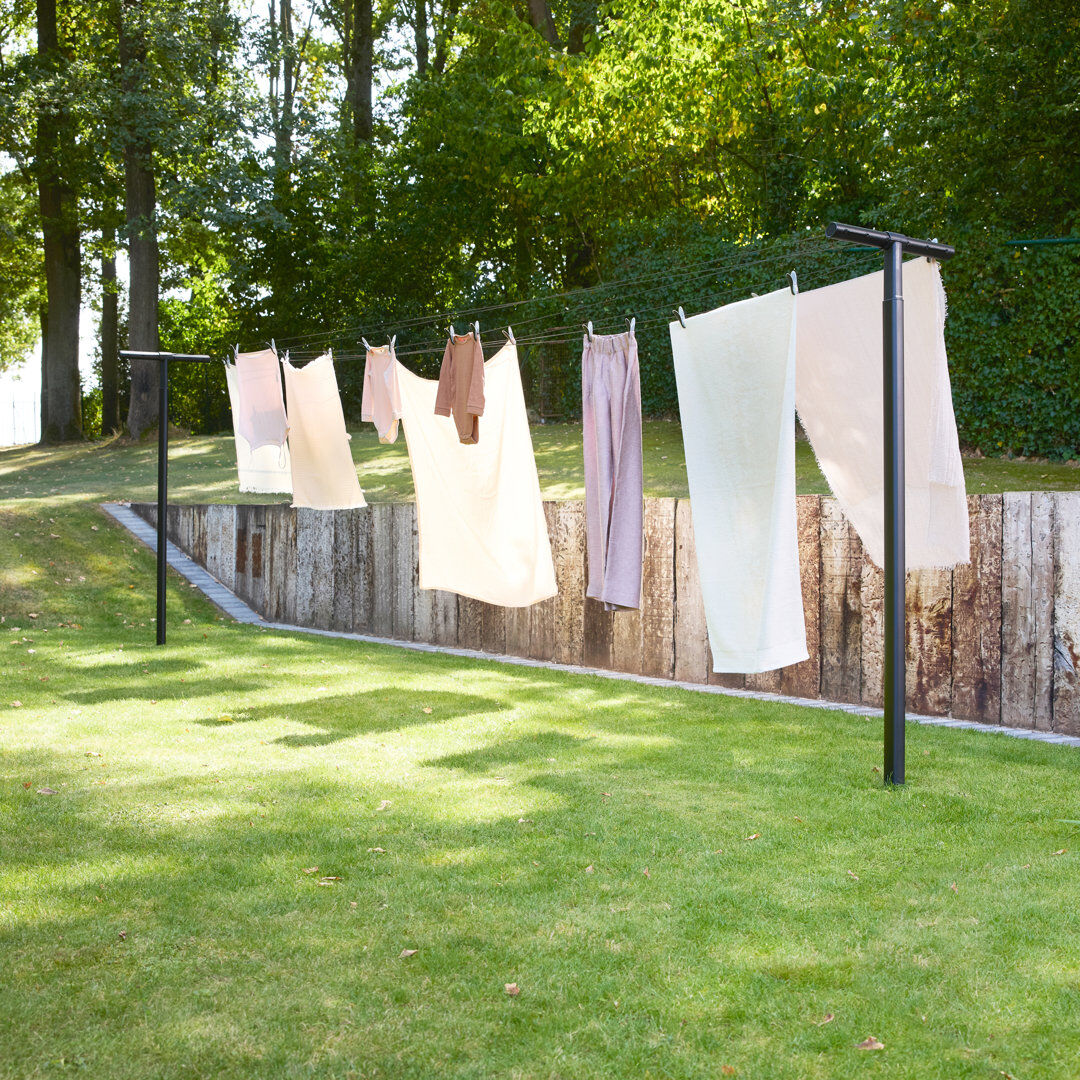 Brabantia Hangout Washing Lines With Poles, 50m 206cm H X 15.5cm W X 11cm D
