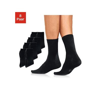 Basicsocken H.I.S "Herren Business Socken Strümpfe Anzugsocken Atmungsaktiver Baumwolle", Herren, Gr. 47-48, schwarz, Baumwolle, Baumwollmischung, Elasthan, Polyamid, unifarben, elastisch, Socken, mit hohem Baumwollanteil, Topseller