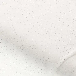 Feintüll "Glitzerpunkte", weiß/silber
