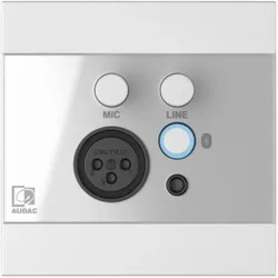 Audac Wandpaneel WP225/W XLR mic + 3.5 mm Jack + BT weiss, Mikrofon