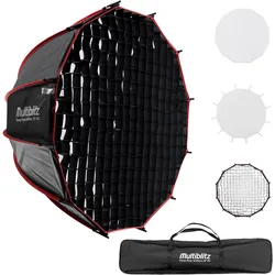 Multiblitz Deep Rota Softbox SF-90 Bowens Diffusor Grid Fotostudio Studiolicht (Softbox), Softbox + Reflektor