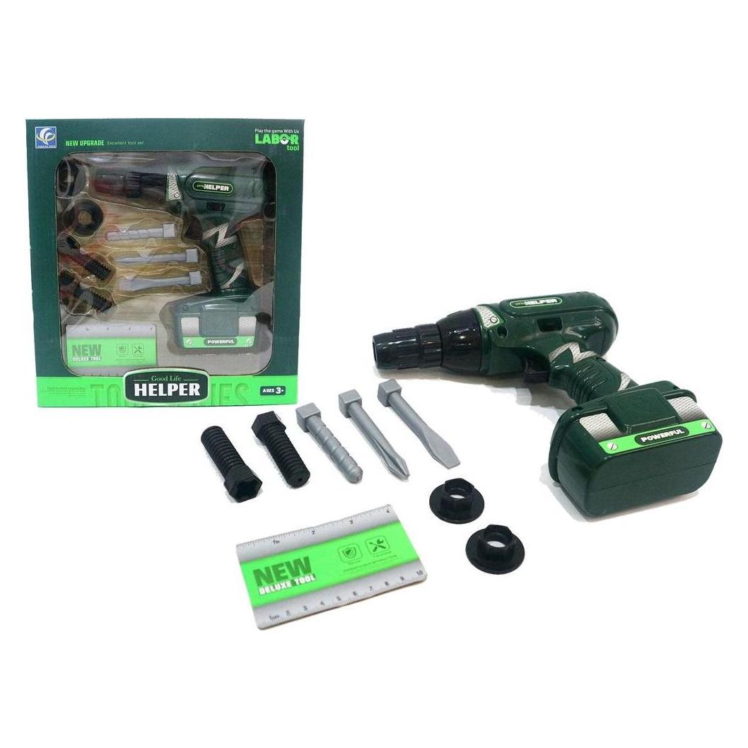 Lean Toys Akkubetriebener Bohrer mit grünen Schrauben (41303845)