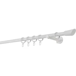 20mm,1-läufig,Rohr,Wandträger 12cm,Endstück rag Farbe: Weiß, Größe: 180cm