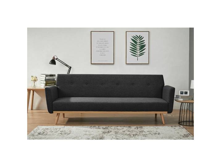 Livetastic Schlafsofa, Schwarz, Holz, Birke, 3-Sitzer, 212x79x85 cm, Kinderzimmer & Jugendzimmer, Jugendmöbel, Jugendsofas