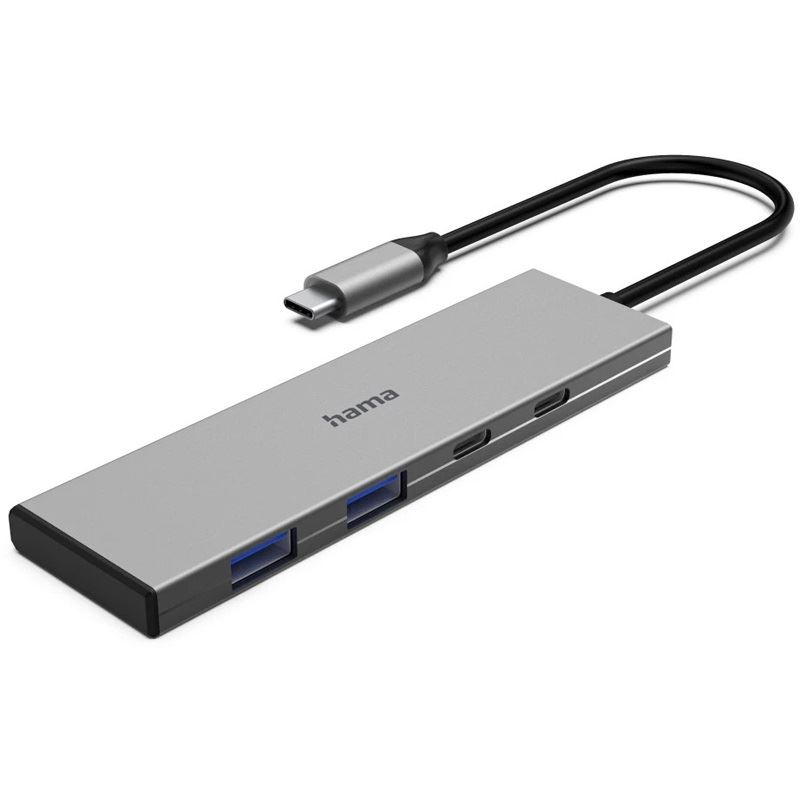 hama USB-Hub 4-fach grau