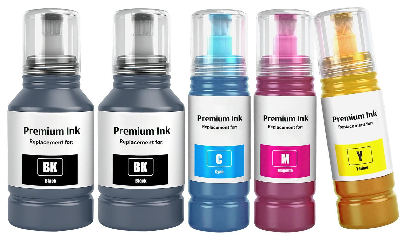 TOPRINT E102 Inktflessen 5-kleuren multipack voor ET-2700 ET-2750 ET-2751 ET-2756 ET-2850 ET-2851 ET-2856 ET-3700 ET-3750 ET-3850 ET-4750 ET-4850 ET-4856 ET-15000