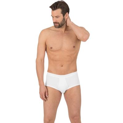 Slip TRIGEMA "TRIGEMA Slip Feinripp im Doppelpack", Herren, Gr. 7, 2 Stk., weiß, 100% Baumwolle (Bio-Baumwolle kbA), Unterhosen Slip
