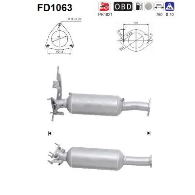 AS Ruß-/Partikelfilter, Abgasanlage Abganlage FD1063 für Volvo