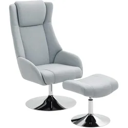 RELAXSESSEL mit Hocker drehbar Grau