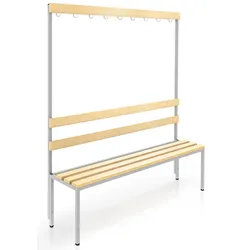 Holz-Sitzbank mit Haken ohne Schuhrost 150 cm
