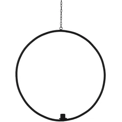 Deko-Ring Hoop z. Hängen m. Stabkerzentülle, schwarz, D.43 cm