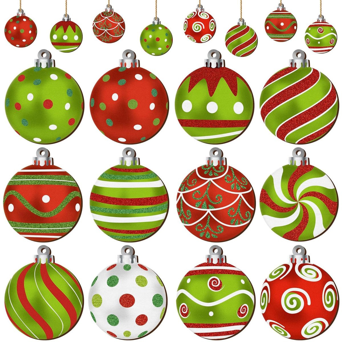 Dailygoods Kerstboomversiering 24 stuks - Houten kerstballen - Veelkleurig