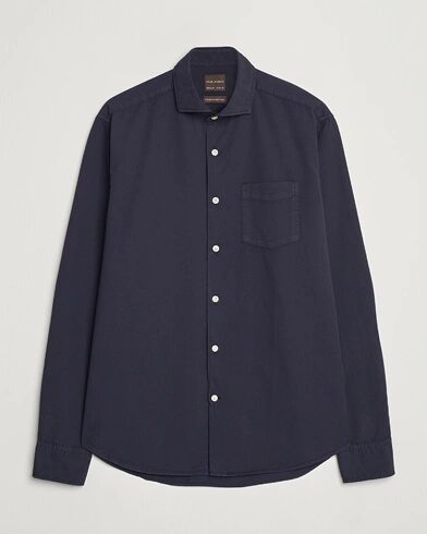 Oscar Jacobson Reg Fit Wide Spread Collar Twill Night Blue