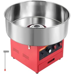 VEVOR Zuckerwattemaschine 1 kW Elektrischer Zuckerwattebereiter Edelstahl Rot für Geburtstagsfeiern und Familienfeste, mit Zuckerschaufel, Aufbewahrungsschublade, Überhitzungs- und Überlastungsschutz