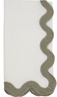 Saro Lifestyle "Linen Soft Hue Scallop Napkin (Set of 4) - 20""x20"""