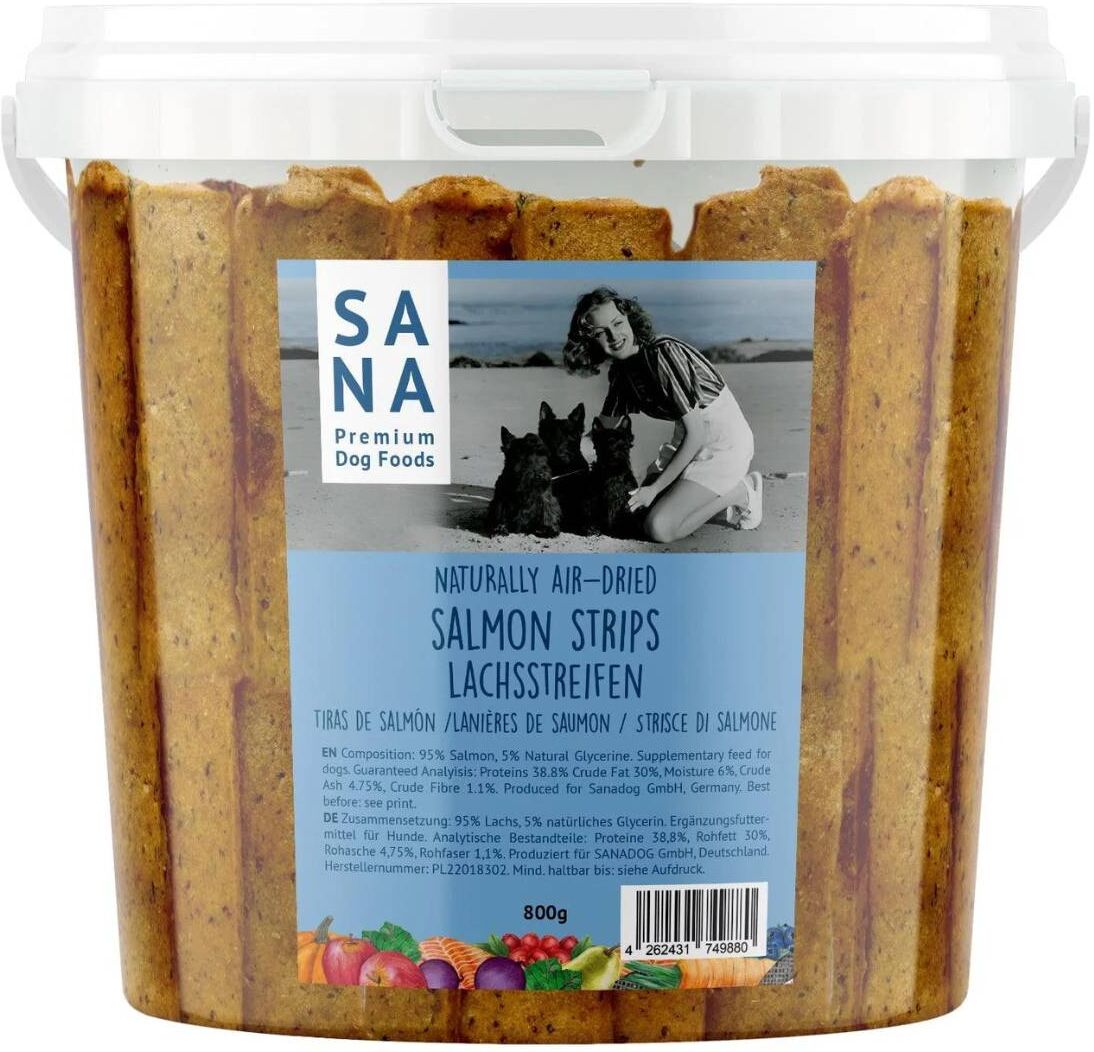 Sanadog Strisce di Salmone Essiccato per Cani Snack Naturali 800 g