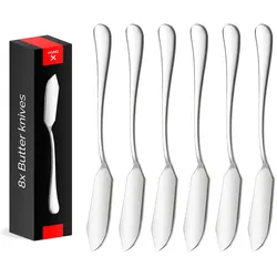 HGMD Buttermesser - 8 Stück - 14,5cm - Streichmesser - Tapas-Messer - rostfreier Stahl