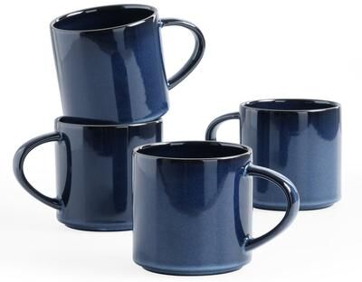 Value Selection Artisan 14 Oz Stoneware Coffee Mug Set Of 4 With Reactive Glaze c