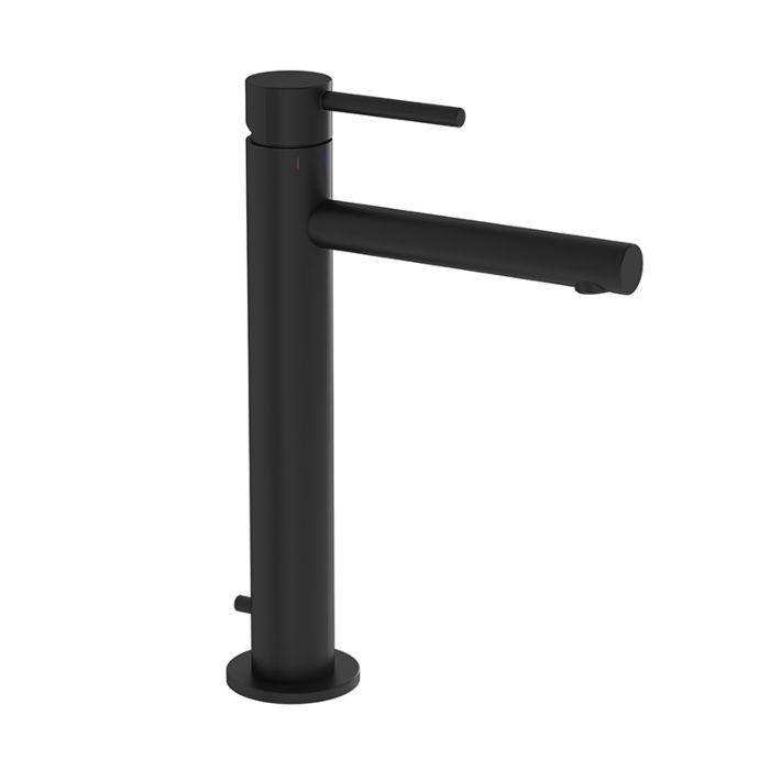 Vitra Origin Waschtischarmatur A4256936 Ausladung 145mm, mit Ablaufgarnitur, für freistehenden Aufsatzwaschtisch, schwarz matt