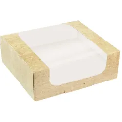 MONOUSO - Quadratische Verpackungen für Bäckereien Kraft 24x24x8cm (150 Stück)