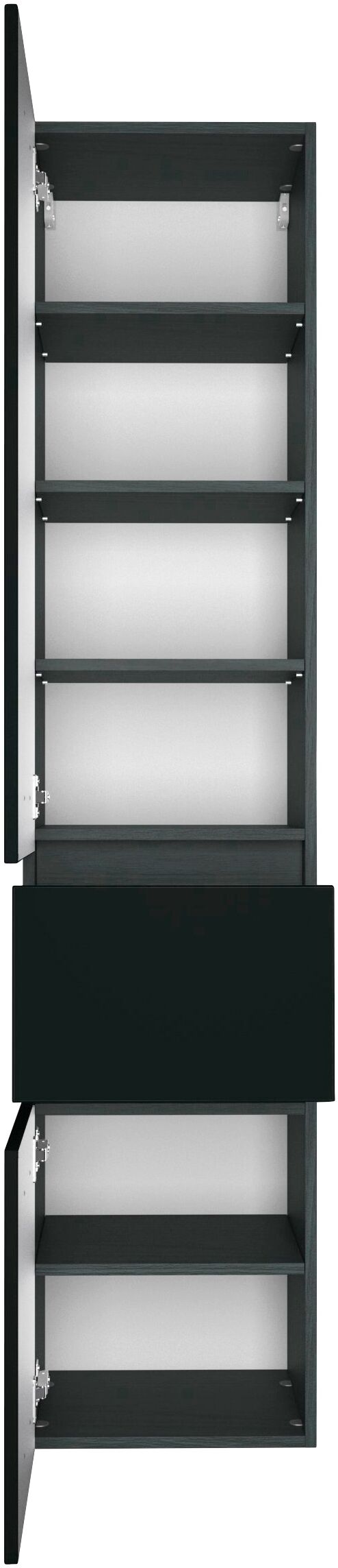 Seitenschrank WELLTIME "Livorno", grau (grau, graphit), B:40cm H:180cm T:35cm, Schränke, Seitenschrank, stehende und hängende Montage möglich