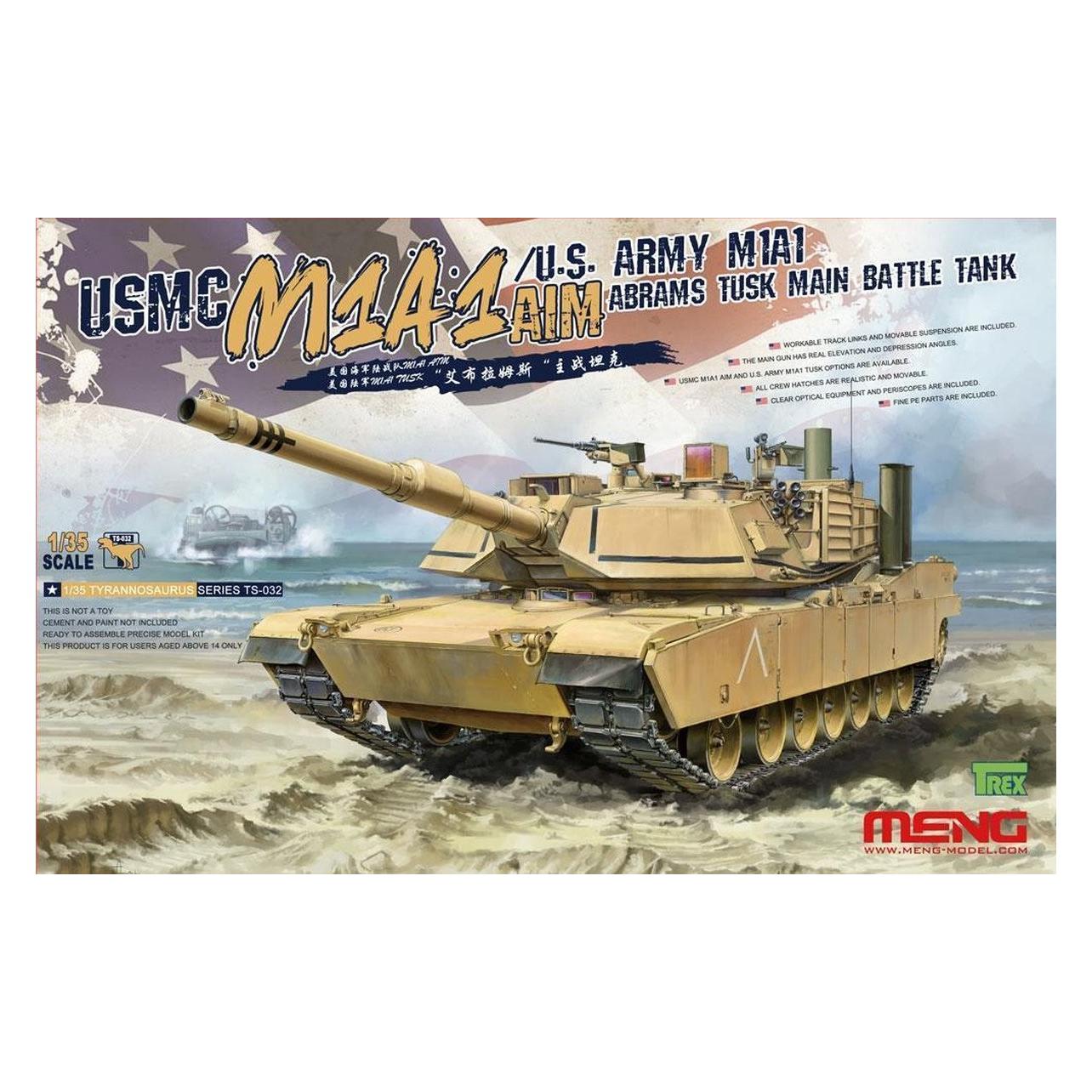 Meng-Model USMC M1A1 AIM/U.S.Army M1A1 Abrams TUSK Main Battle Tank (TS-032)