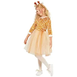 buttinette Kinderkleid "Giraffe Gittchen", creme/hellbraun