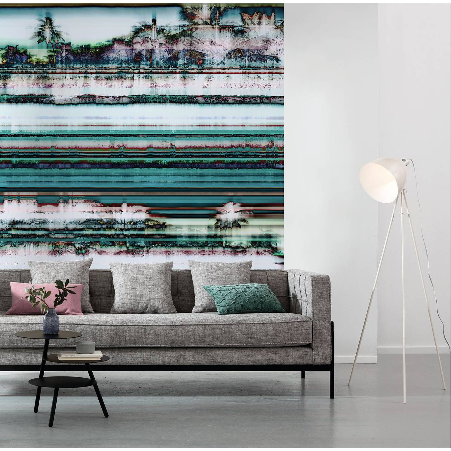 home24 Fotobehang Miami Radio, Abstract Modern Mural, Multicolour, B: 200 cm, H: 250 cm