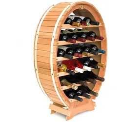 DanDiBo Weinregal Holz Stehend Weinfass 24 Flaschen Natur Flaschenregal Flaschenhalter Fass