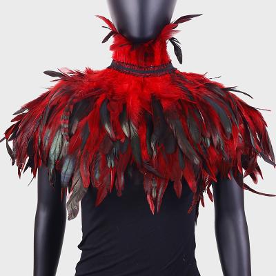 LightInthebox Carnival 2026Rio Carnival Samba Accessories Women's Black Feather Cape Shawl with High Collar Brazil Festival Performance Costume
