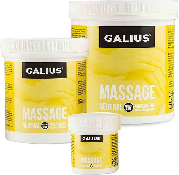 Óleo neutro de massagem Galius: para todo o tipo de massagems com efeito relajante, reconfortante e tonificante