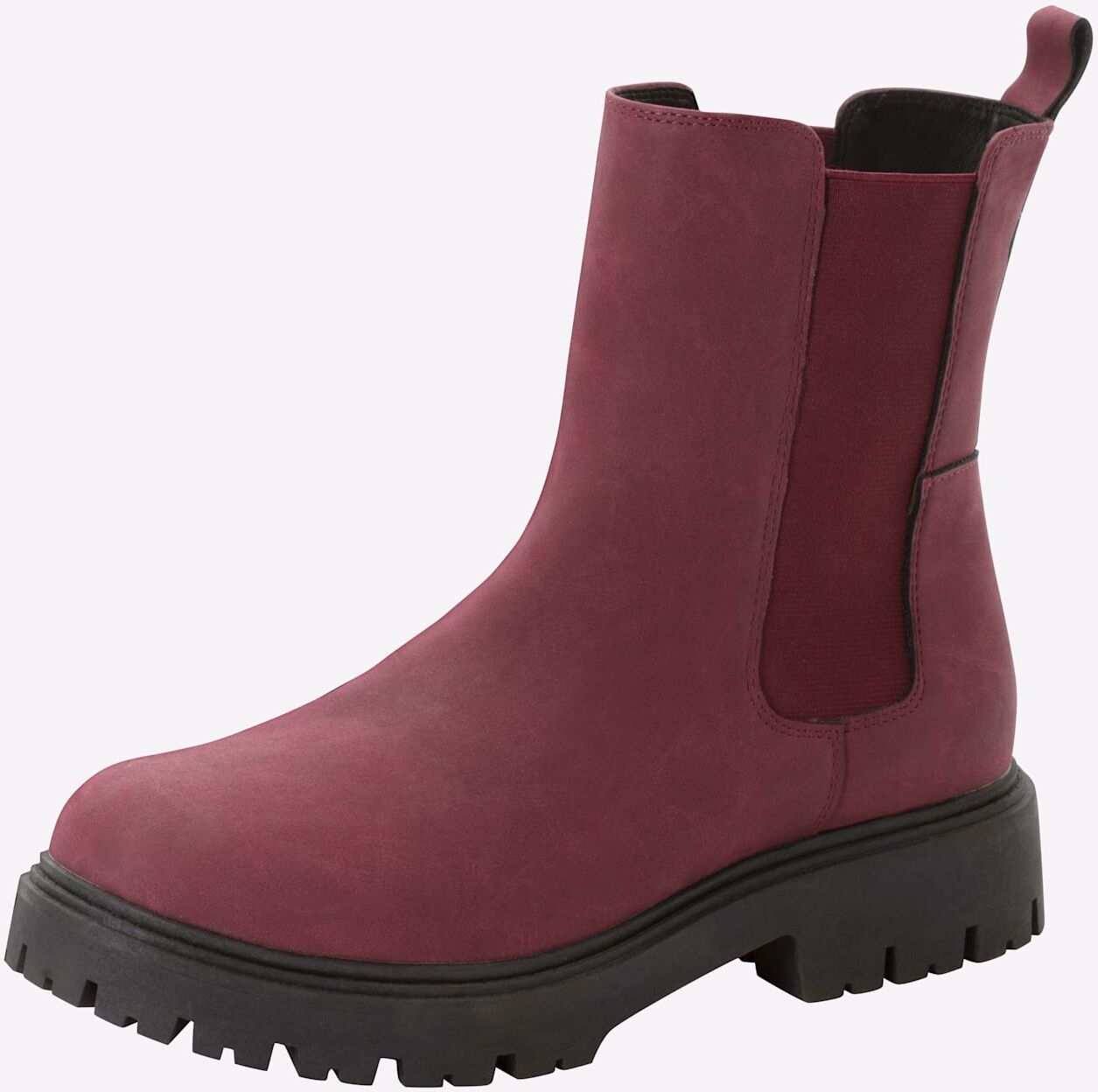 Ankleboots SHEEGO, Damen, Gr. 41, XL-Schaft, rot (bordeaux), Lederimitat, Schuhe Ankleboots