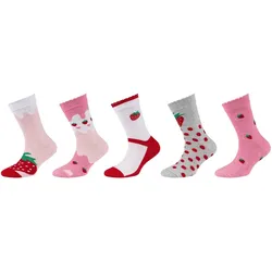 5er Pack camano Soft Baumwolle Crew Socken Kinder 4016 - soft pink 23-26