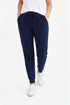Plus Size Women's French Terry Drawstring Elastic Waistband Jogger by Ellos Studio in Navy (Size 3X)