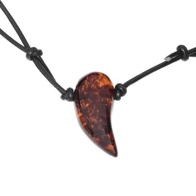 Kette mit Anhänger OSTSEE-SCHMUCK "Ostsee-Schmuck Kette mit Anhänger Alex Kette mit Anhänger Alex", braun, Halsketten, Damen, variabel, Bernstein, L: 38 45 50 60 70