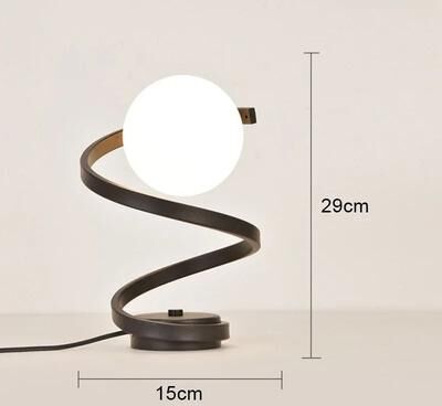 Uplifted Finds Nordic Retro Glass LED Table Lamp Accent Night Light For Bedroom Living Room black