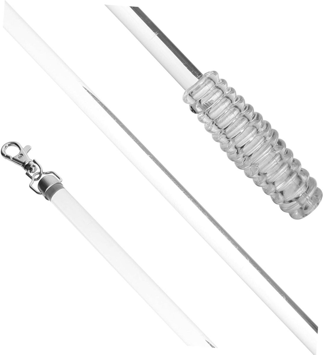 Gordijn trekstang voor raamdecoratie met ergonomisch schroefhandvat, transparant, 56 cm