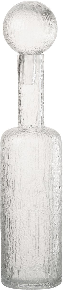J-Line Decoratie Fles Reliëf - Glas - Transparant - Large