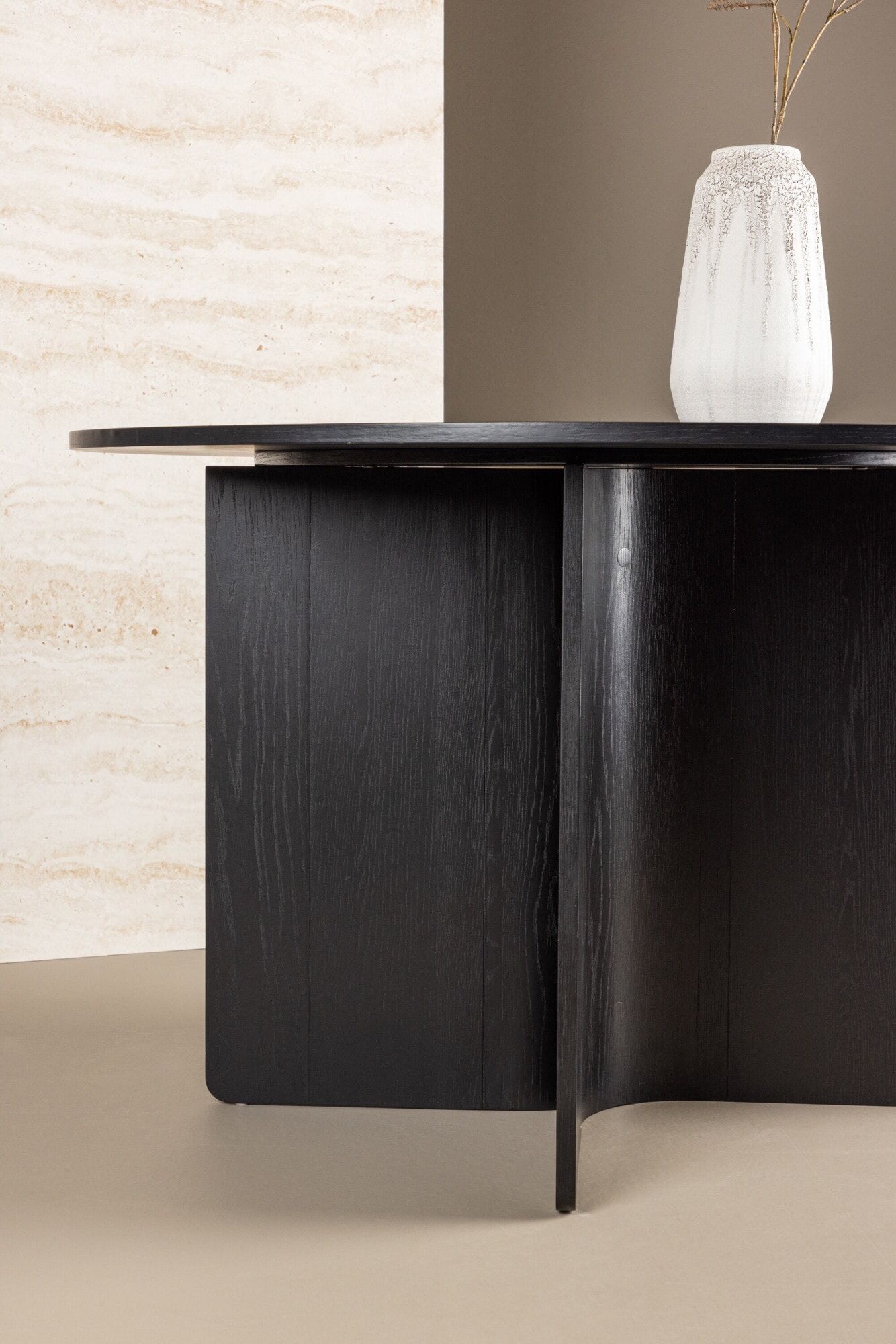 Esstisch VENTURE HOME "Tyresö, runder Esstisch, robust, Ø 120 cm", schwarz (schwarz, schwarz), B:120cm H:76cm T:120cm, Tische, Esstisch, Esszimmertisch, MDF, rund, gesellig, pflegeleicht schwarz, schwarz B/H/T: 120cm x 76cm x 120cm