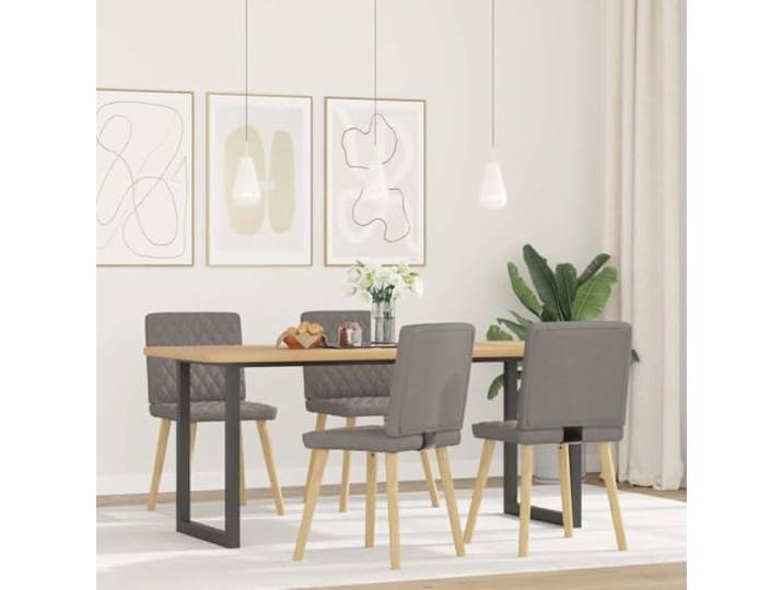 KLGBNCVE Esszimmerstühle 4 STK Taupe Stoff Metall Holz Polyesterbezug weich, Schaumstoffpolsterung, Metall-Holz-Gestell, Esszimmer Wohnzimmer Gästezimmer, taupe