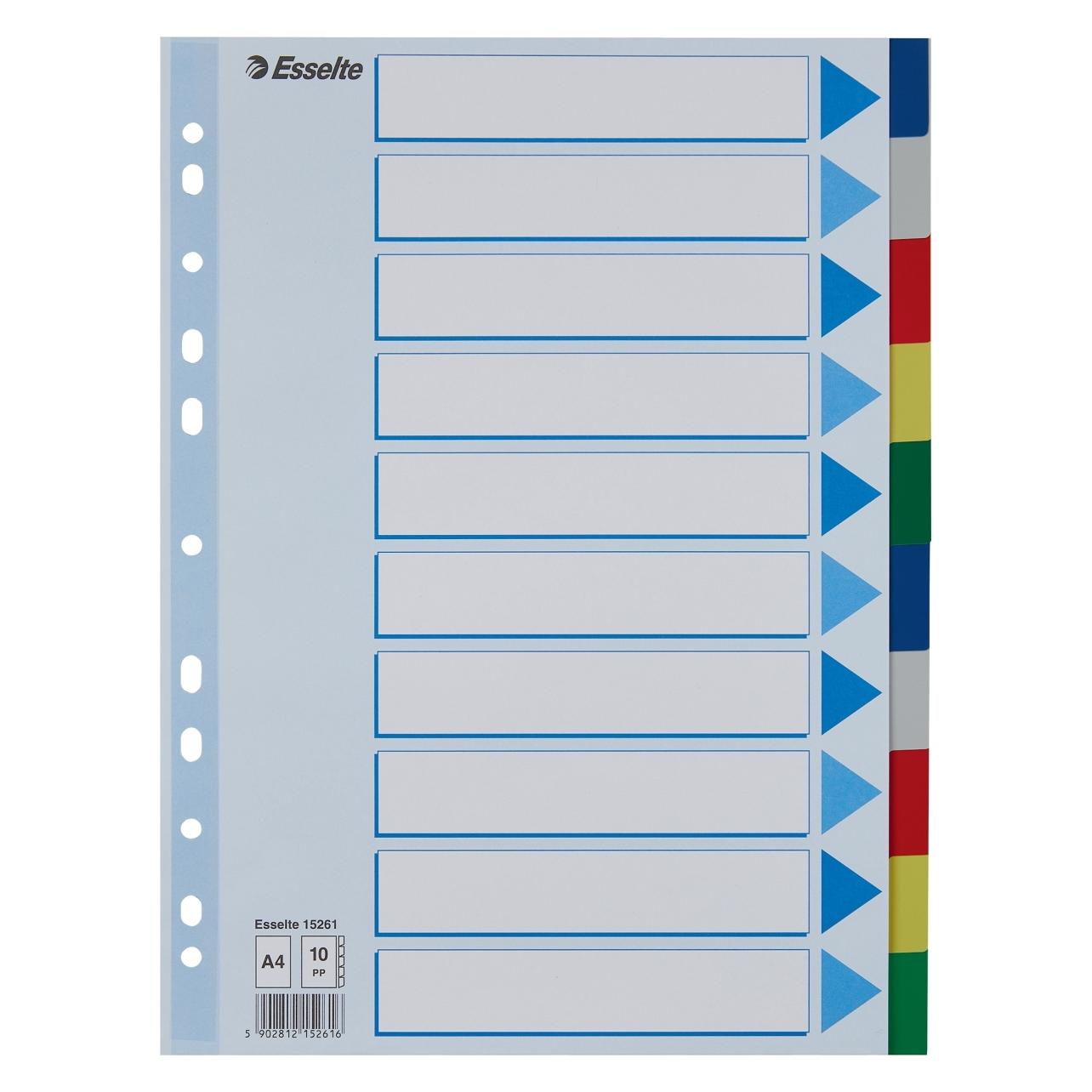 Esselte Register PP mehrfarbig (15261)