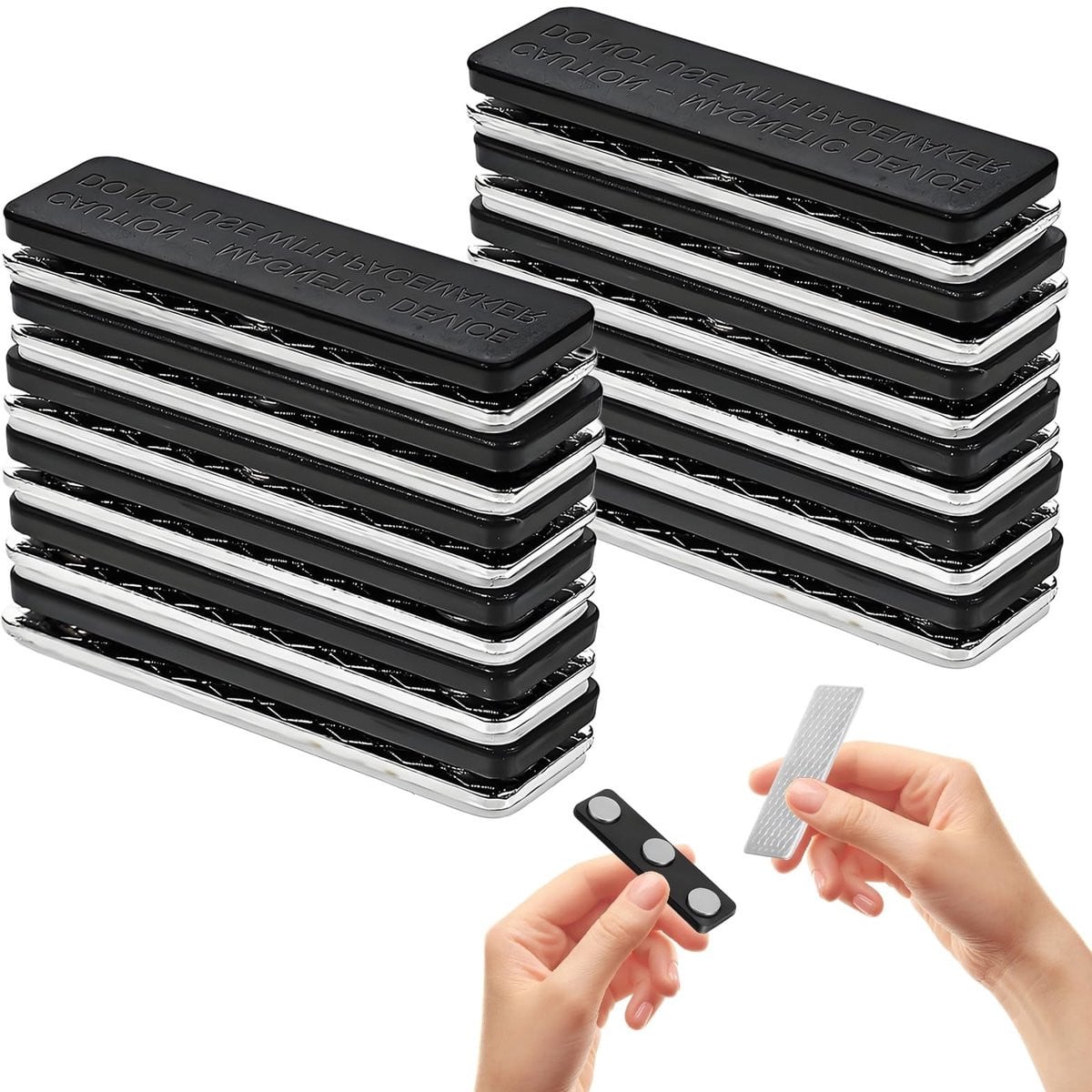 Dailygoods Gordijnmagneten 12 Paar - Magnetische Gordijnsluitingen van Roestvrij Staal met Sterke Grip en Lijm voor Bevestiging