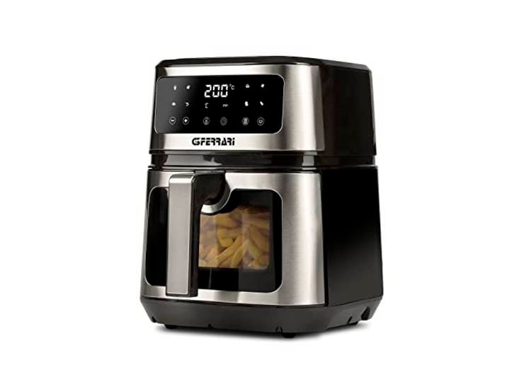 G3 Ferrari G10171 Friggisano Show Heißluftfritteuse, 1200 W, 5 Liter, Halogenheizung, Timer, 8 Programme, Rezeptbuch inklusive