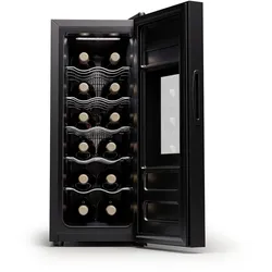 Klarstein Silent Vino 12 Uno Slim Weinkühlschrank 31 L / 12 Fl 5-18 °C Touch Schwarz