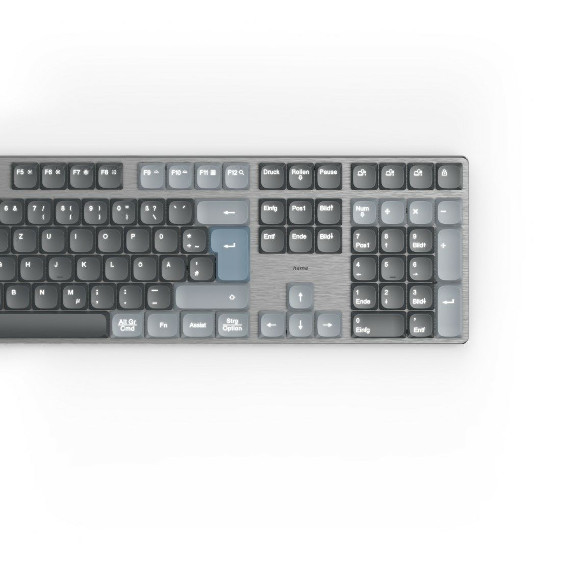 Hama 173070 WK-800 Heimbüro Tastatur Bluetooth 2.4 GHz (Anthrazit, Schwarz, Blau) 00173070