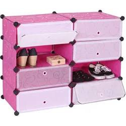Schuhschrank MCW-B66, Schuhablage Schrank Steckregal Aufbewahrung, 8 Fächer 73x92x36cm ~ rosa