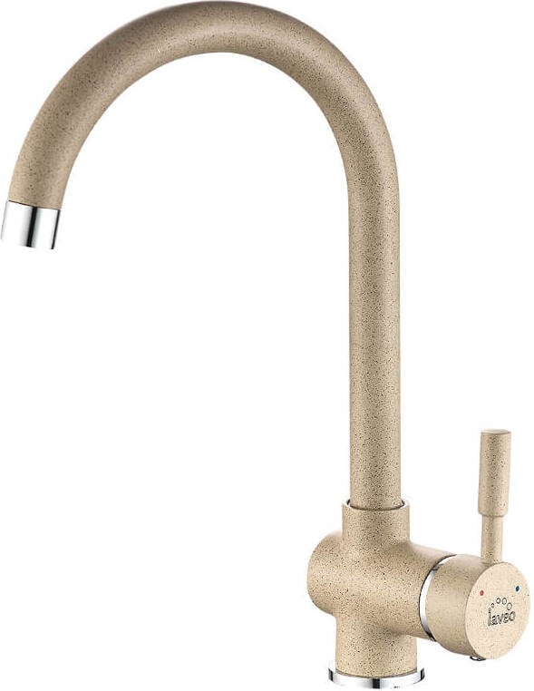 Loge Design kraan voor spoelbak met U-vormige uitloop, beige graniet