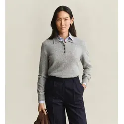 Gant für Damen. 4802463 Rugger-Pullover aus grauer Schafwolle (S), Lässig, Klassisch