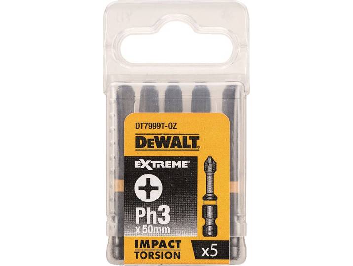DeWALT DT7999T Extreme Impact Torsion Schroefbits PH3 50mm 5 stuks