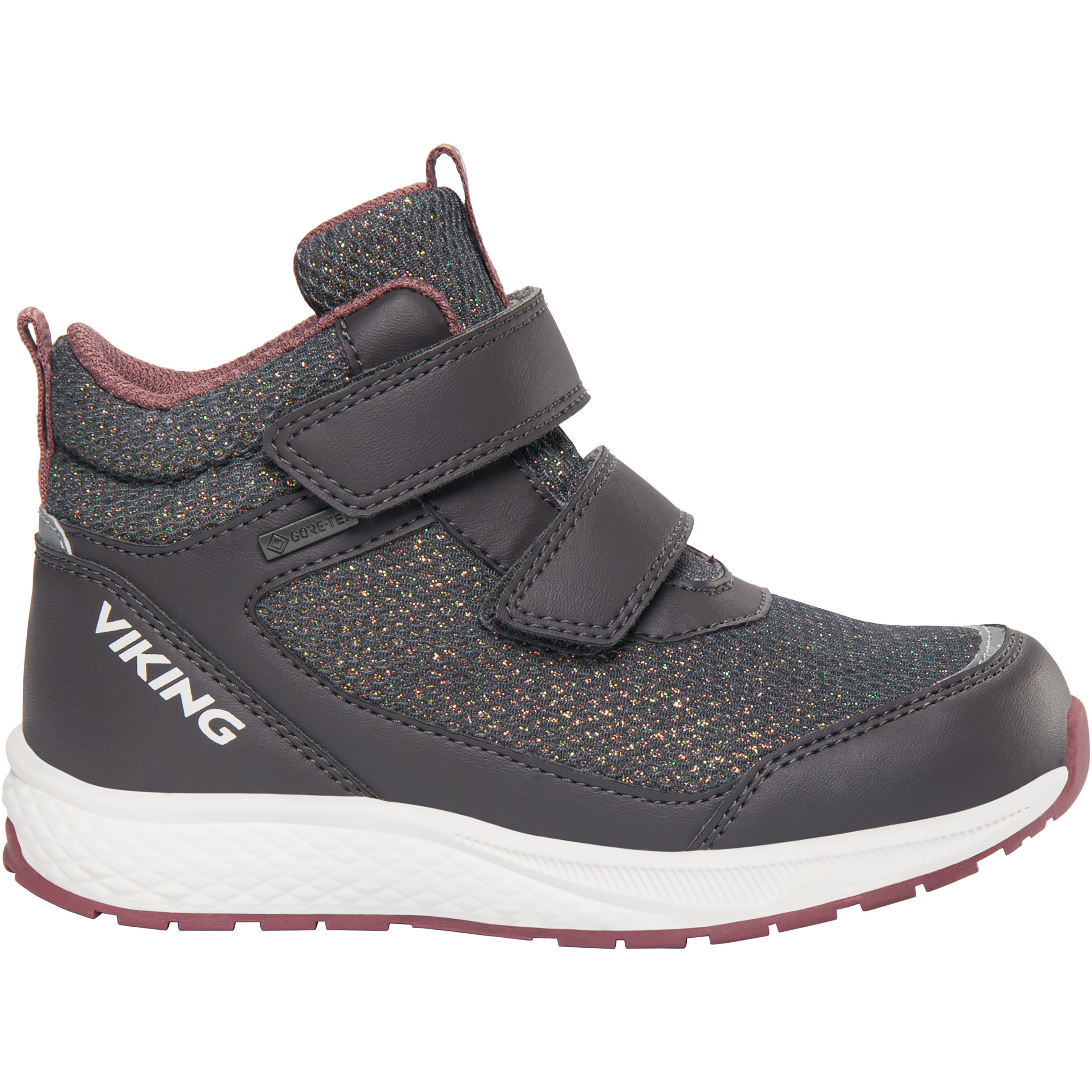 Viking Bouncy Glitter Mid GTX 2V Kinder Freizeitschuhe grau Größe 27 Lifestyle Wasserdicht